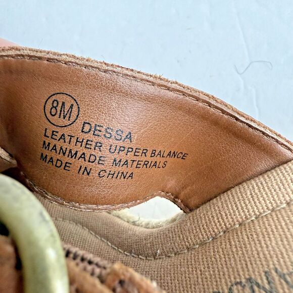 Hillard & Hanson Womens Dessa Caramel Cognac Leather Wedge Slip On Open Toe Sz 8 - Picture 5 of 9